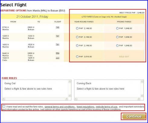 Cebu Pacific Online Booking Select Time