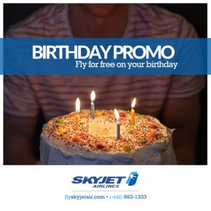 Skyjet Airlines Free Flight Birthday Promo