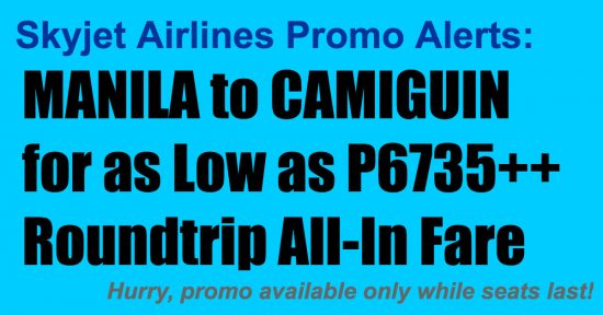 Skyjet Manila-Camiguin Promos 2019