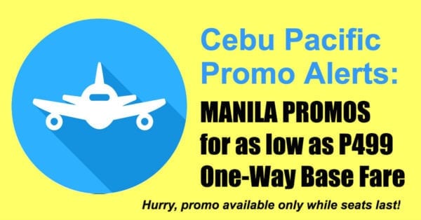 Cebu Pacific Manila Promos For As Low As P499 One Way Base Fare