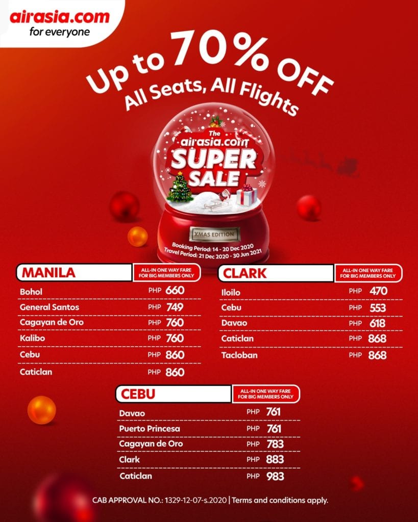 AirAsia Christmas Super Sale Up To 70% Off On All Flights