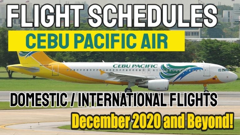 Cebu Pacific Flight Schedule Updated December 15, 2020