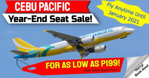 Cebu Pacific Year-End Sale For January 2021 As Low As P199 One Way Base Fare
