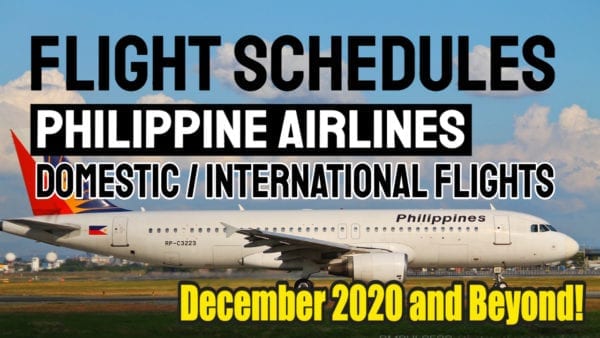 Philippine Airlines Flight Schedule December 2020