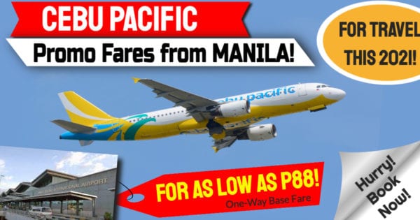 Manila Promo Flights Tickets For 2021 Travel For As Low As P88 One Way Base Fare – Book Now!