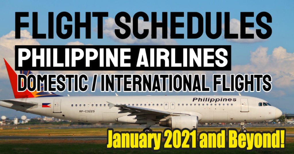 Philippine Airlines Flight Schedule January 2021
