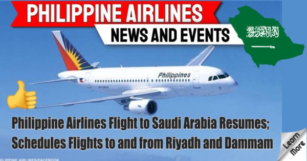 Philippine Airlines Flights To Saudi Arabia Resume