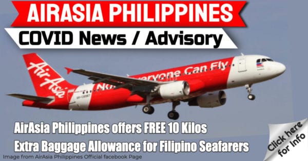 Airasia Philippines Offers Free 10 Kilos Extra Baggage Allowance For Filipino Seafarers
