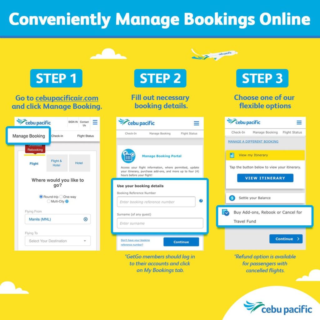 Cebu Pacific Manage Booking