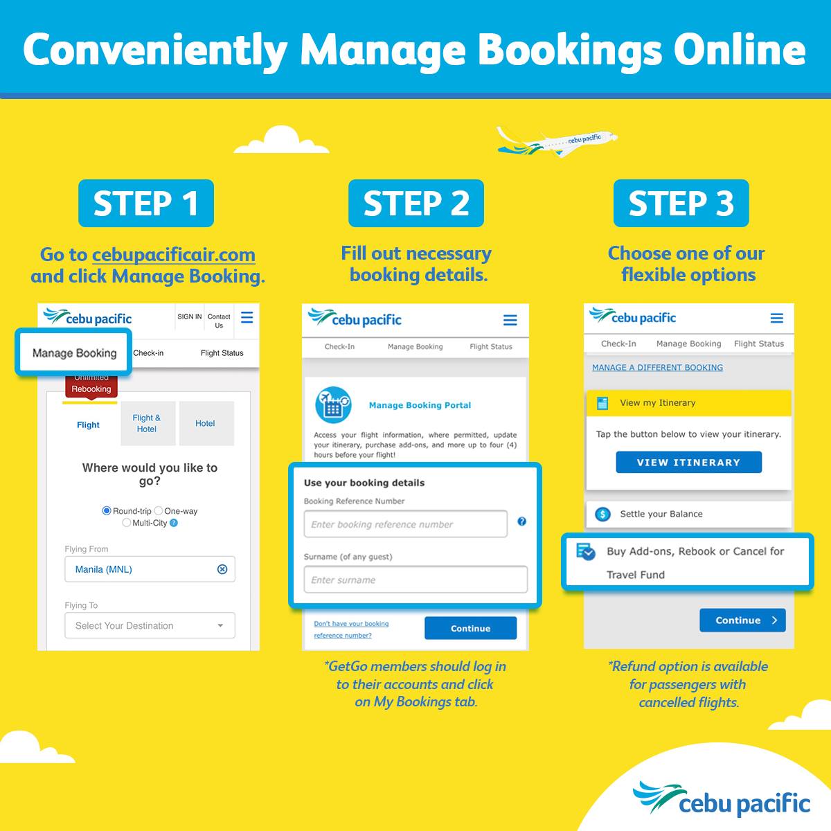 Cebu Pacific Manage Booking Page Making Flying Easier 