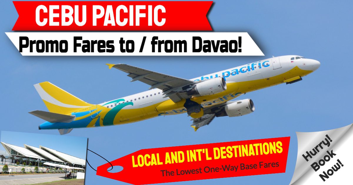 Cebu Pacific Davao Promo Sale For Low One Way Base Fares