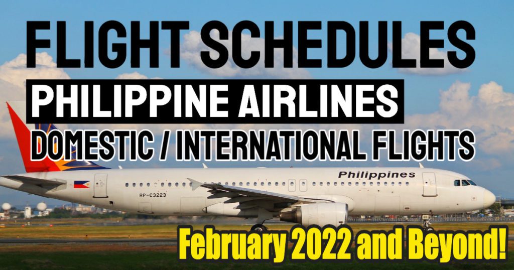 Philippine Airlines Flight Schedule February 2022