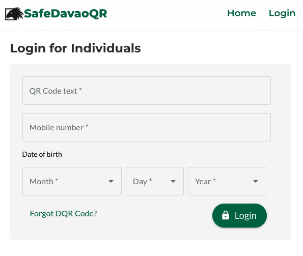 Davao Safe Qr Registration Form