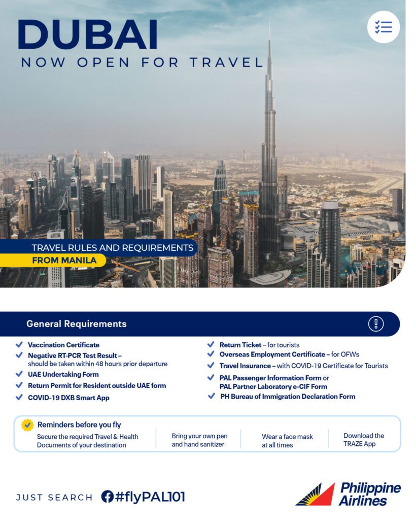 Dubai Travel Requirements From Philippine Airlines For 2022