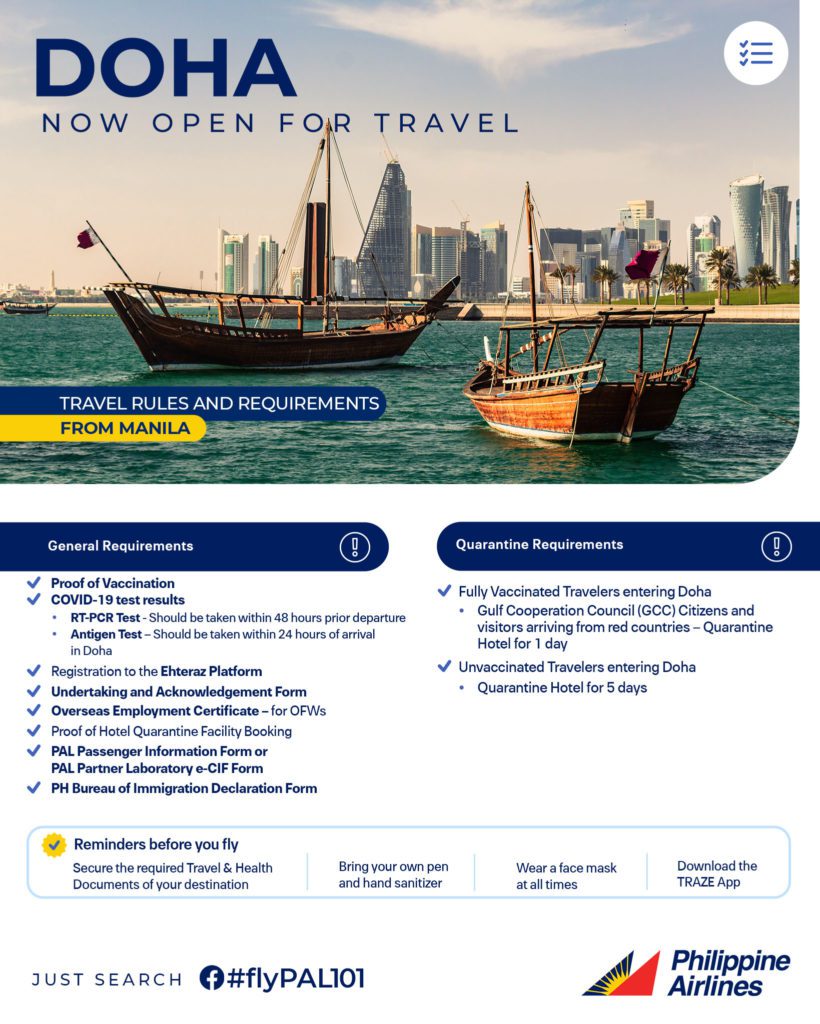 Qatar Travel Requirements From Philippine Airlines 2022