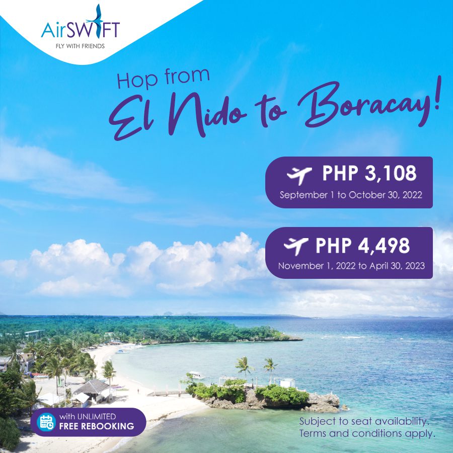 Airswift Promo Heroes Day Special Sale From El Nido To Boracay For As Low As P3108 One-Way Base Fare