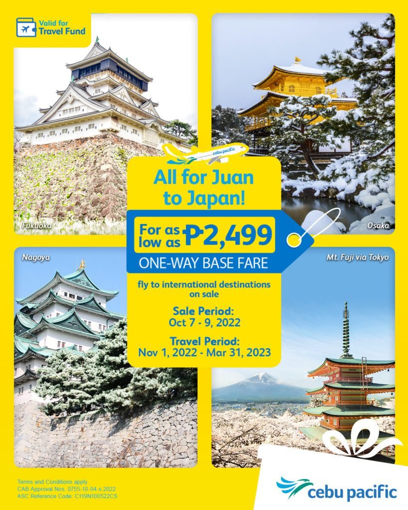 Cebu Pacific Manila To Japan Promo
Cebu Pacific Japan To Manila Promo